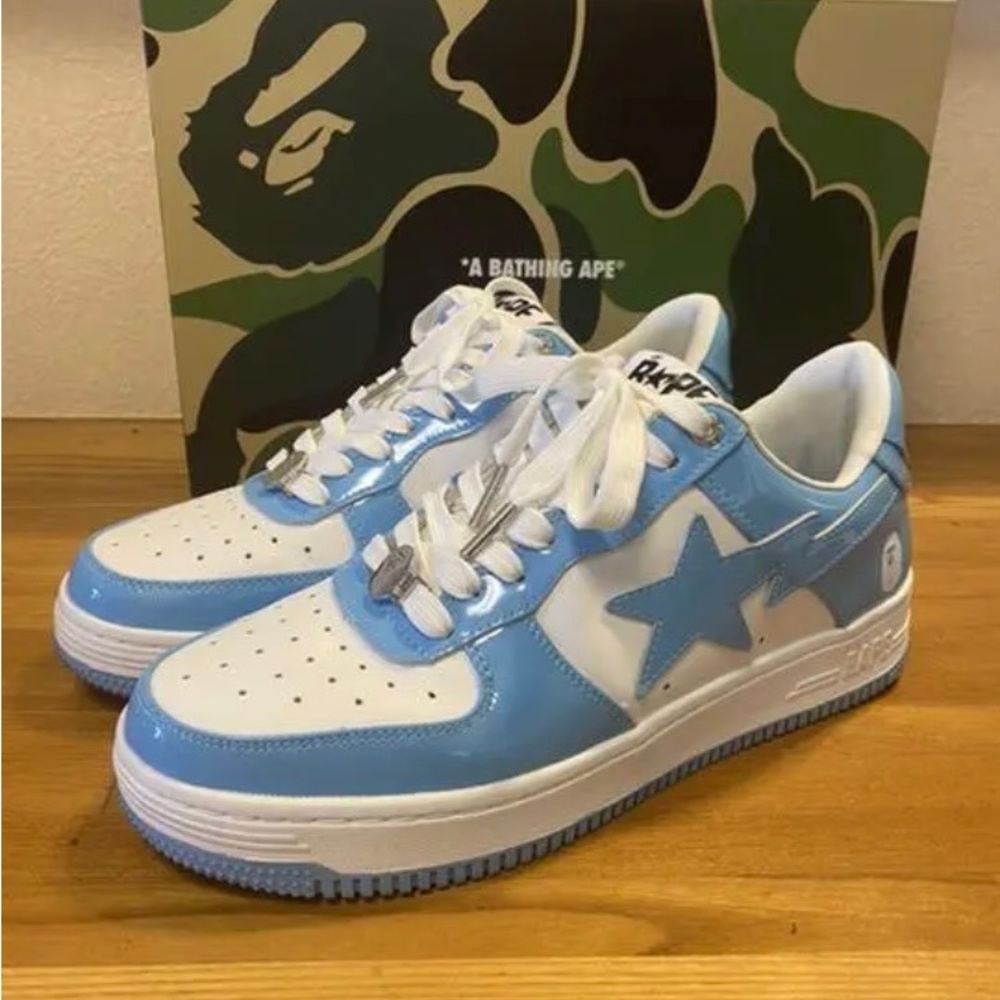 Blue bapesta luxury sneakers